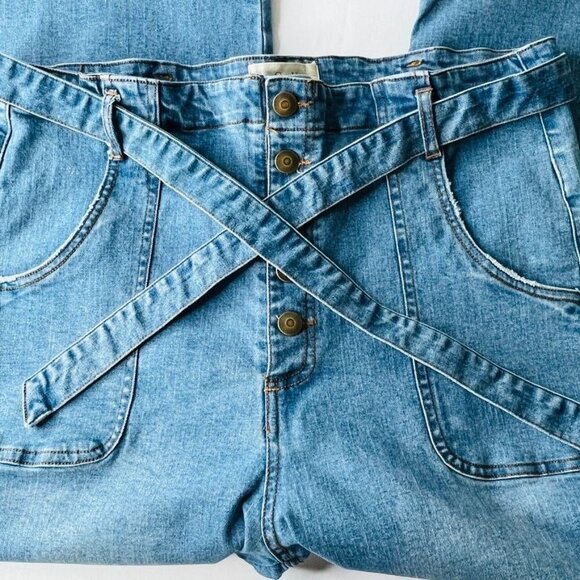 Chelsea & Violet Women's Wide Leg Crop Jeans Size 31 High Rise Button Fly - Picture 14 of 14